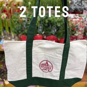 (Set of 2) Large Trader Joe's Classic Tote Bags 🟩 Green